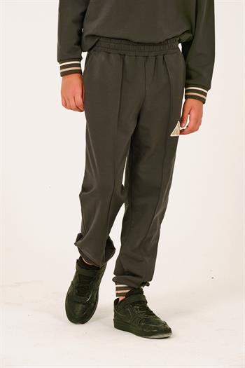 Unisex Çocuk Baskı Detaylı Eşofman Altı - Haki