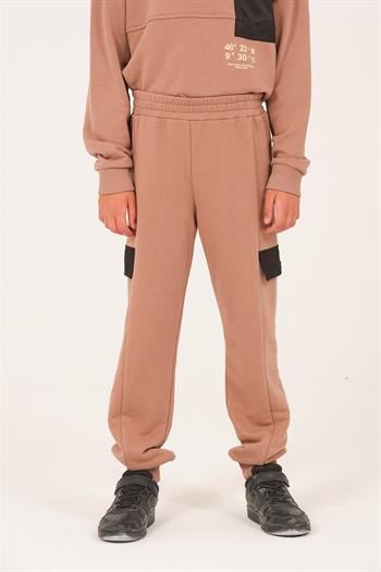 Unisex Çocuk Cep Detaylı Eşofman Altı - Vizon