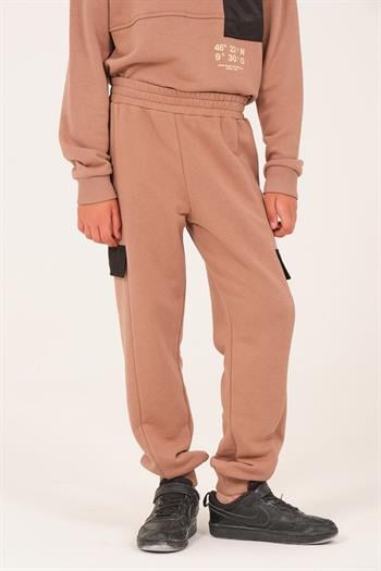 Unisex Çocuk Cep Detaylı Eşofman Altı - Vizon