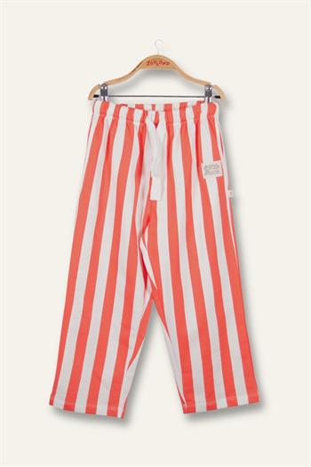 Unısex Çocuk Çizgili Pantolon - Coral Çizgili