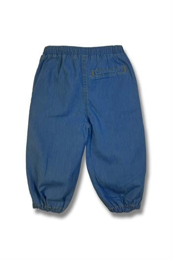 Unisex Çocuk Denim Kargo Pantolon - İndigo