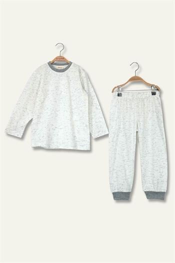 Unisex Çocuk Desenli Pijama Takımı - Antrasit