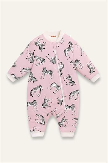 Unisex Çocuk Elyaf Dolgulu Uyku Tulumu  - PEMBE ZEBRA DESENLİ