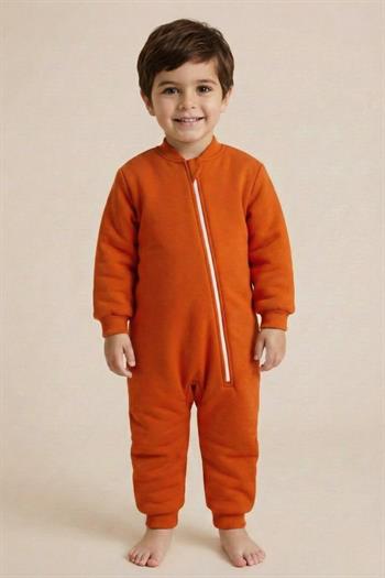Unisex Çocuk Elyaf Dolgulu Uyku Tulumu  - Kiremit
