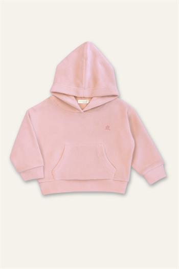 Unisex Çocuk Kapşonlu Kanguru Cepli Polar İkili Takım - Pembe