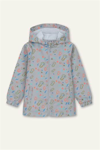 Unisex Çocuk Kapüşonlu Yağmurluk - Gri