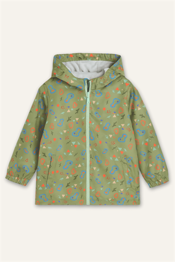 Unisex Çocuk Kapüşonlu Yağmurluk - Haki