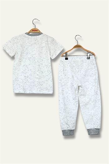 Kız Erkek Çocuk Kırçıllı Pijama Takımı - Antrasit
