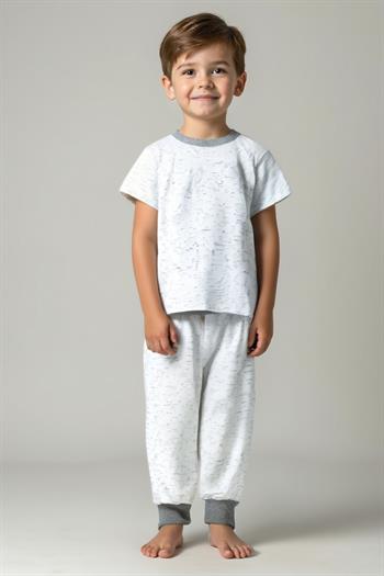 Kız Erkek Çocuk Kırçıllı Pijama Takımı - Antrasit