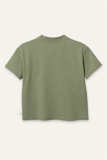 Kız Erkek Çocuk Oversize T-shirt  - Haki