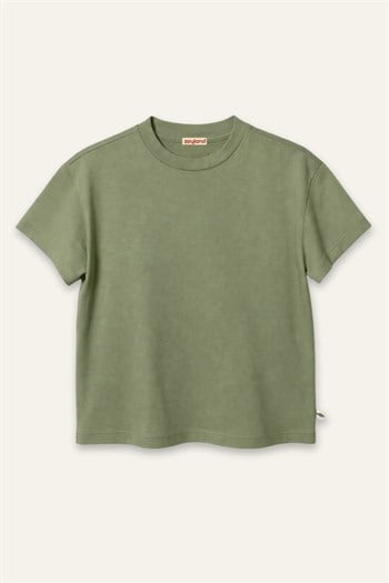 Kız Erkek Çocuk Oversize T-shirt  - Haki