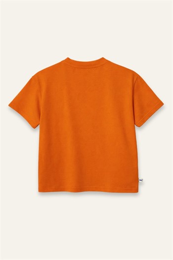 Kız Erkek Çocuk Oversize T-shirt  - Turuncu