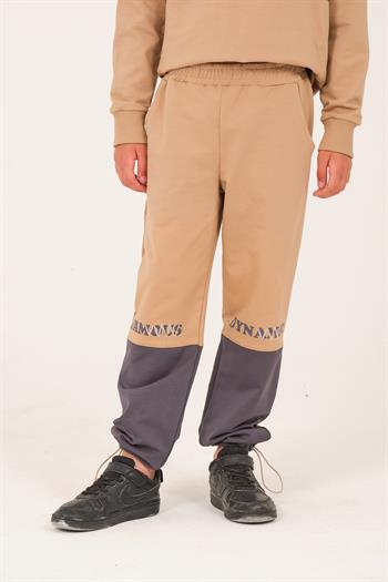 Unisex Çocuk Yazı Baskılı Jogger Eşofman Altı - Antrasit