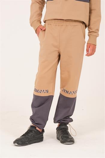 Unisex Çocuk Yazı Baskılı Jogger Eşofman Altı - Antrasit