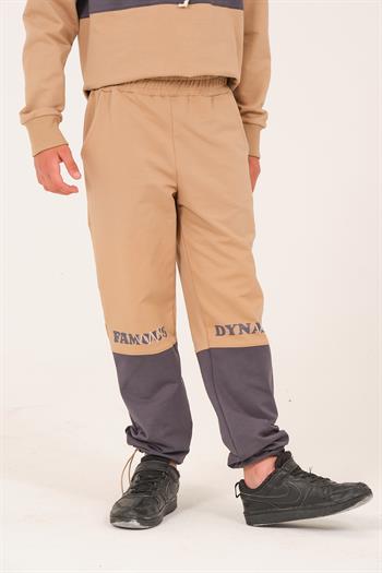 Unisex Çocuk Yazı Baskılı Jogger Eşofman Altı - Antrasit