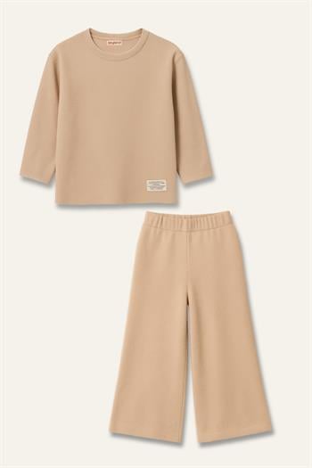 Unisex Çocuk Yumoş İkili Takım - Bej