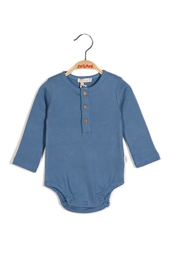 Gots Sertifikalı %100 Organik Pamuk Önden Düğmeli Bebek Body (0-4yaş)