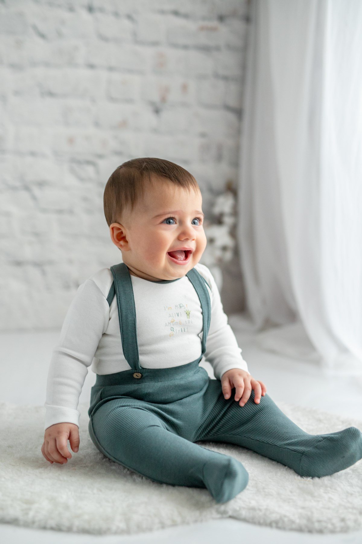 Erkek Bebek Yeşil Salopet Takım (3-12ay) Takım | Zeylan Çocuk Giyim 50. yıl