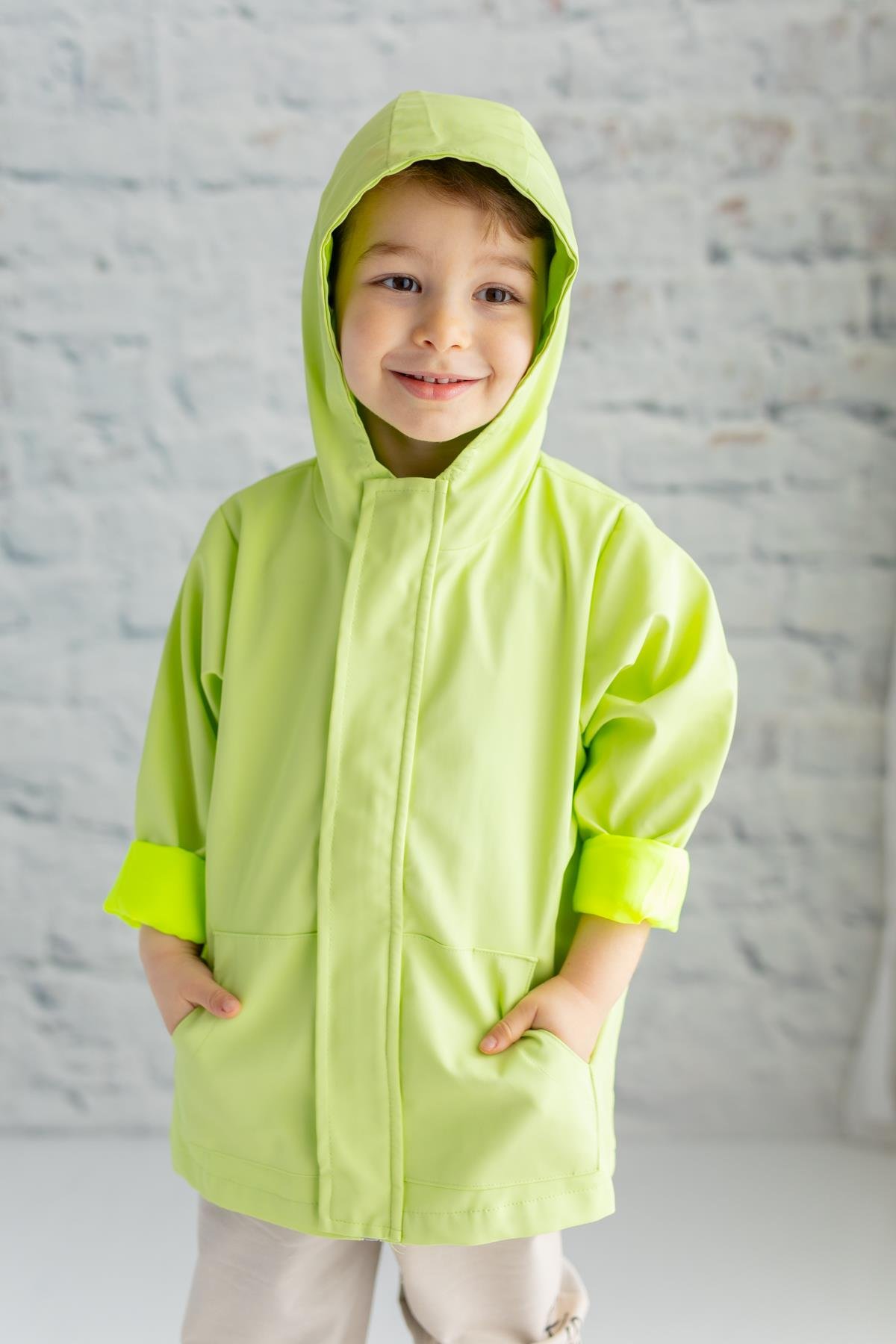 Erkek Çocuk Kapüşonlu Pamuk Astarlı Yağmurluk Yağmurluk | Zeylan Çocuk  Giyim 50. yıl