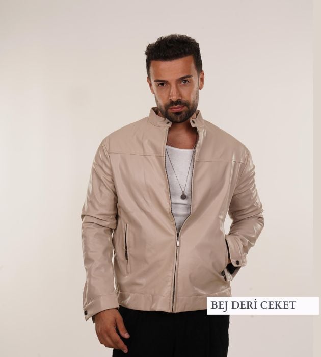 bej deri ceket