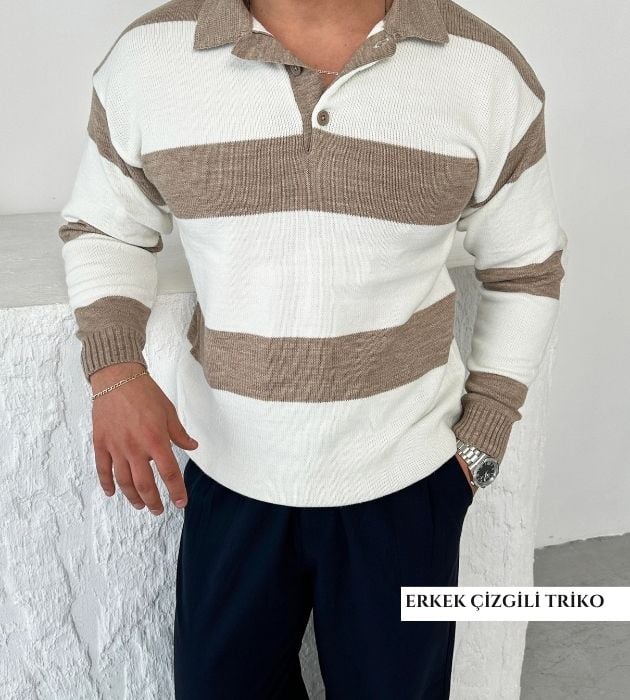 Erkek çizgili triko