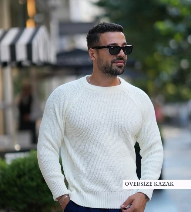 oversize bej kazak
