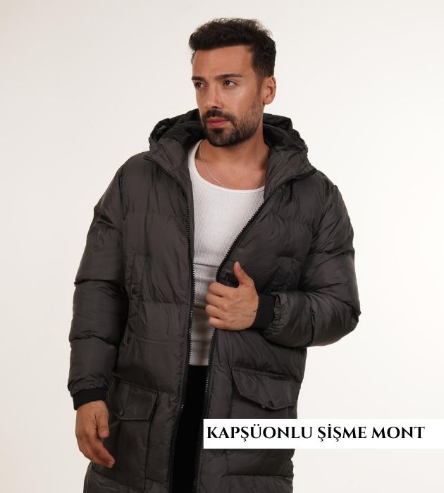 Kapşüonlu şişme mont