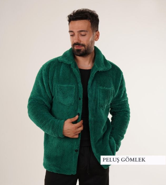 erkek peluş gömlek