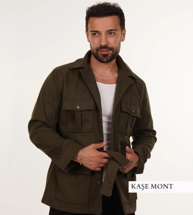 siyah kaşe mont
