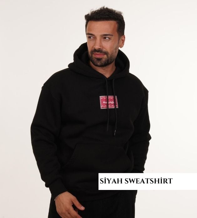 erkek siyah sweatshirt