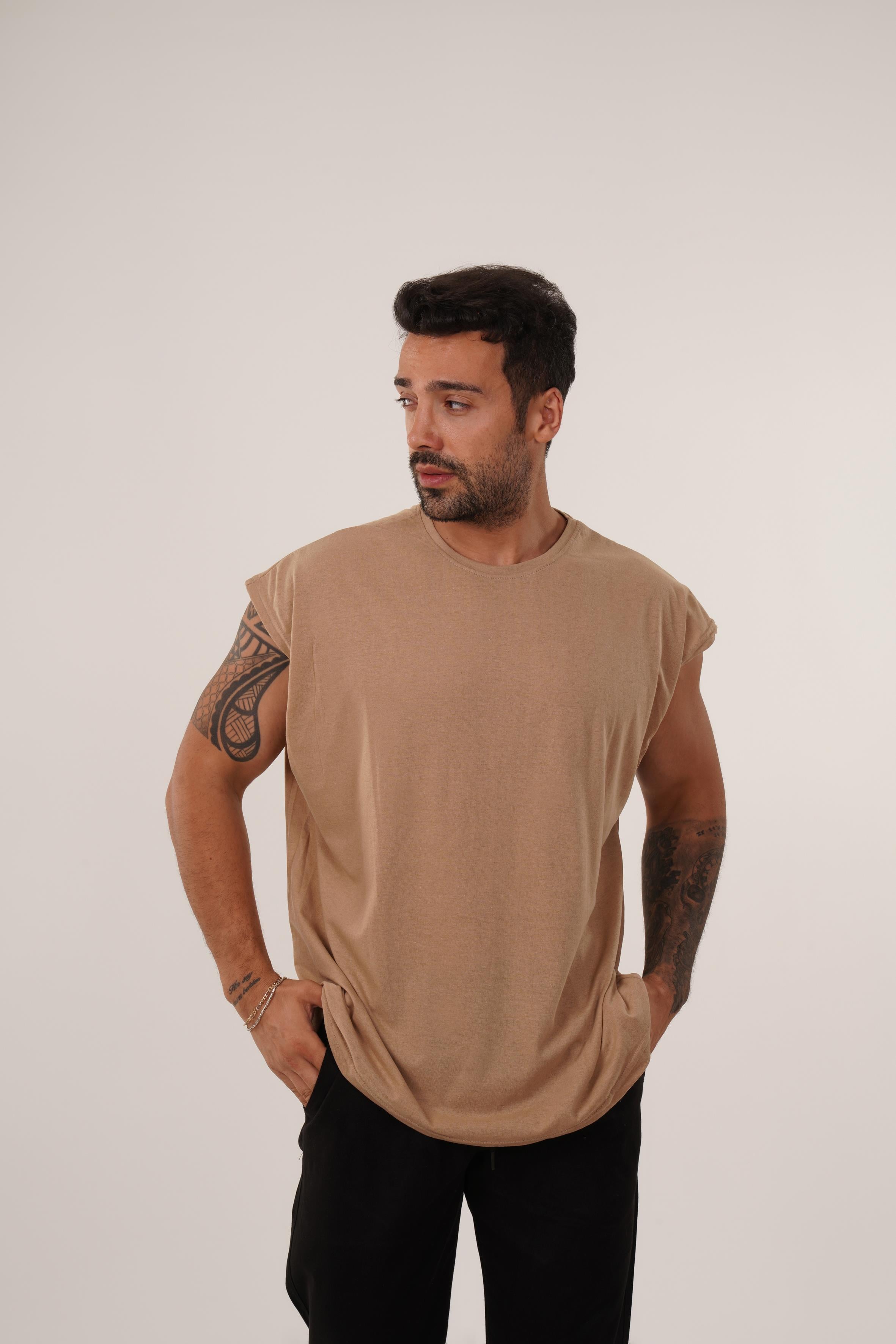 Krem Sıfır Kol Suprem Oversize Atlet