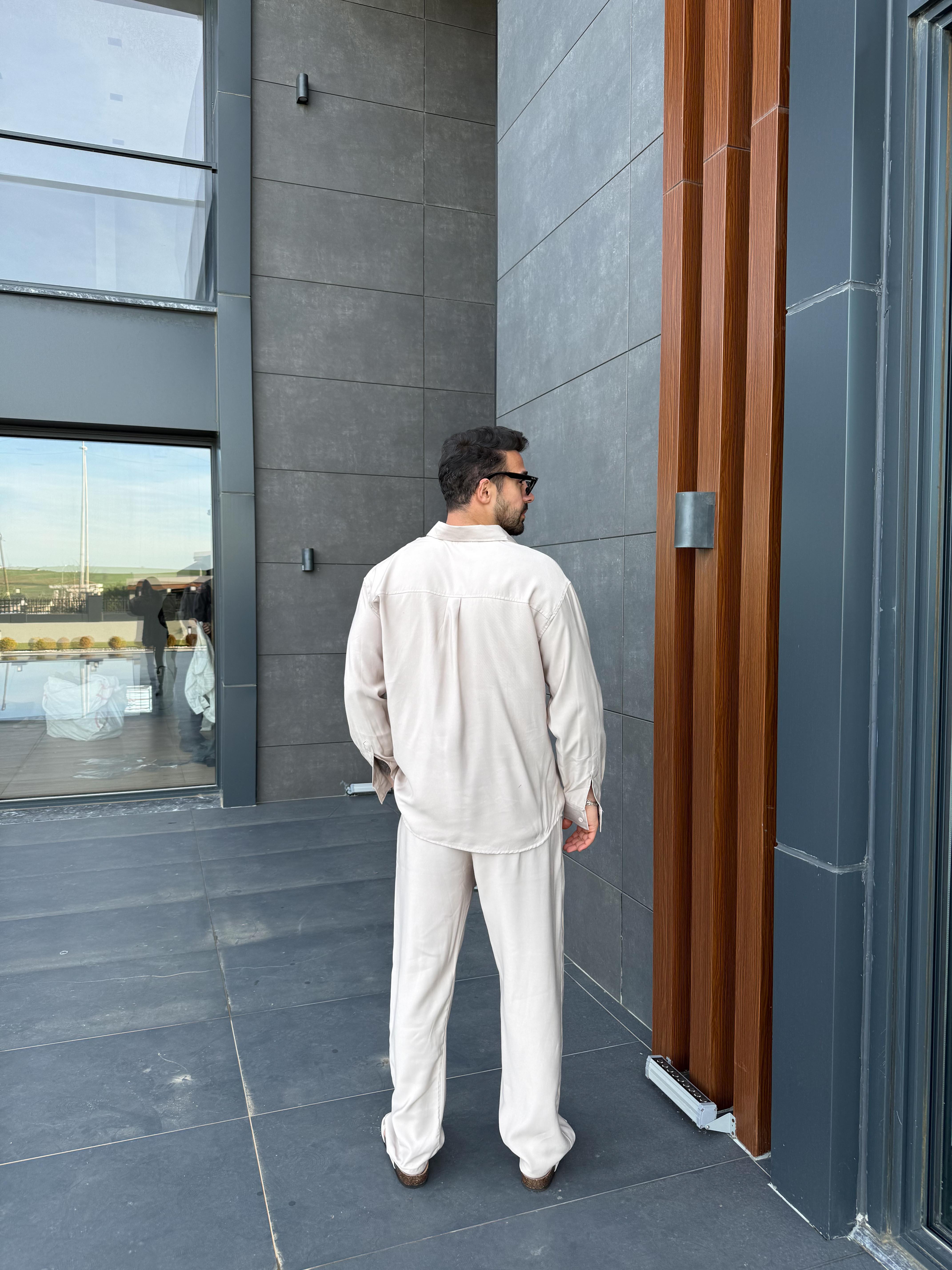 Bej Diogenal Tensel Pamuk Oversize Takım SNZ 1320