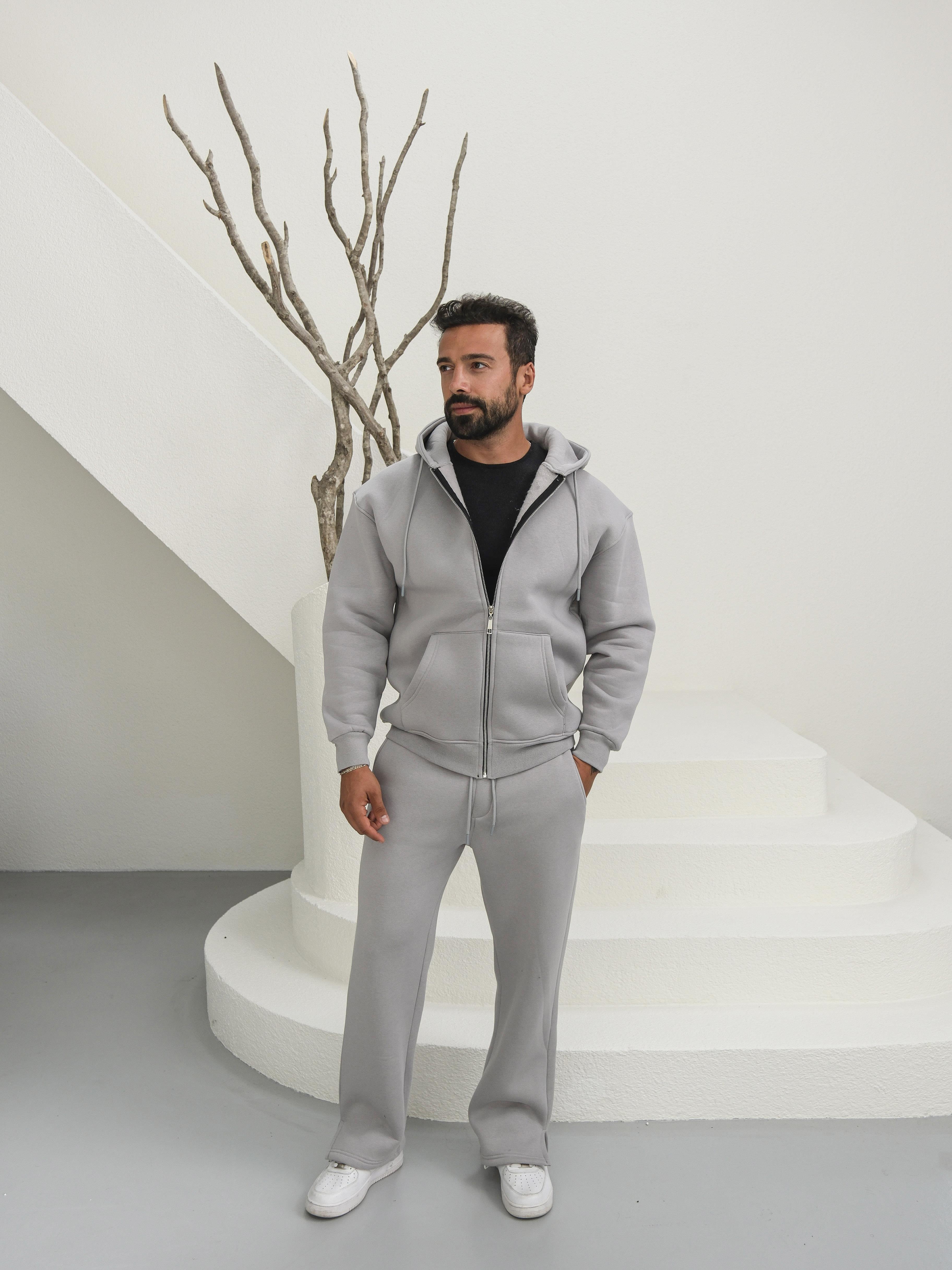 Boyamagri 3 İplik Tam Fermuarlı Sweat Baggy Oversize Compak Alt Üst Takım SC
