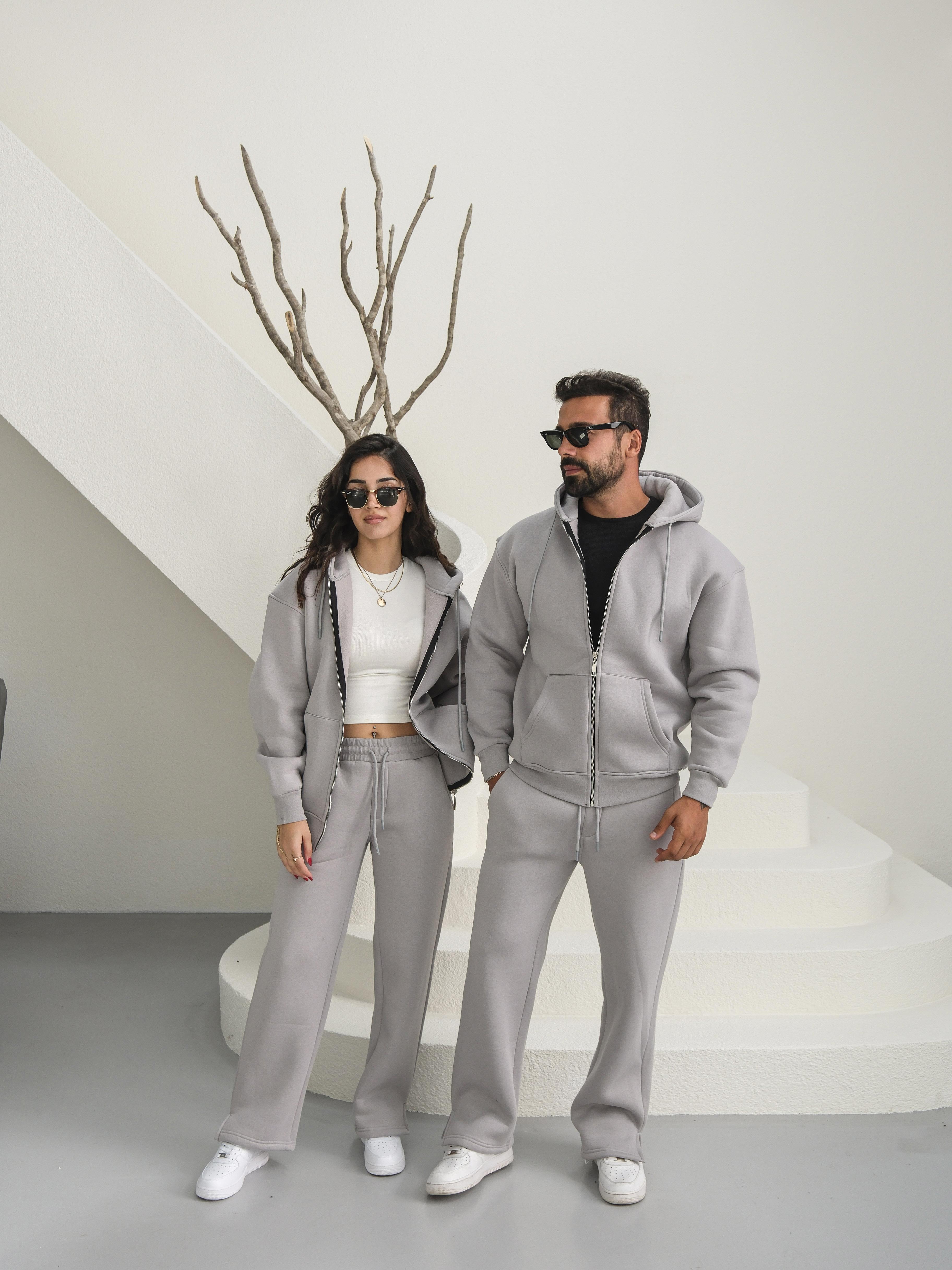 Boyamagri 3 İplik Tam Fermuarlı Sweat Baggy Oversize Compak Alt Üst Takım SC