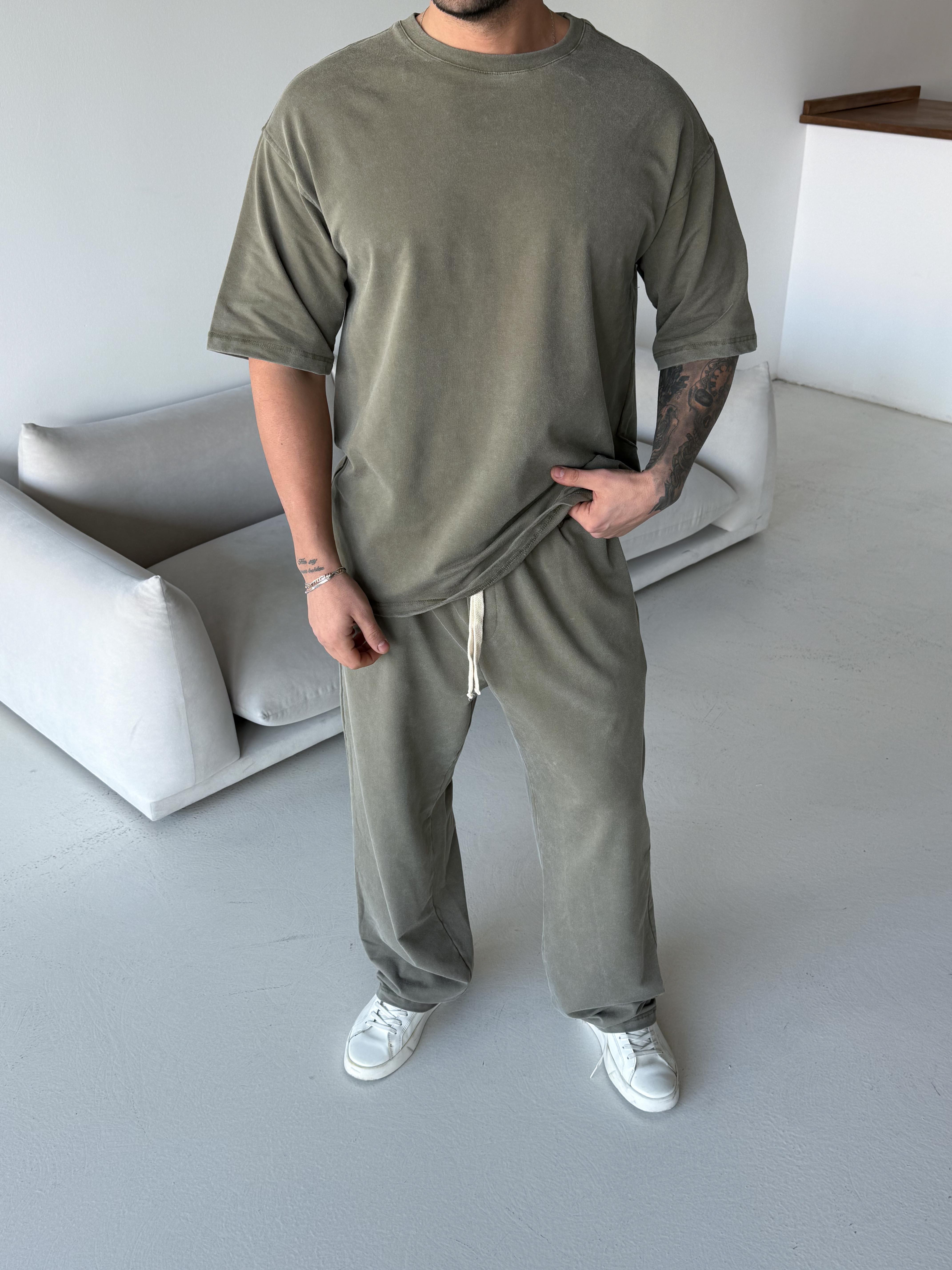 Haki Yıkamalı Compak Oversize Takım BRR 30202