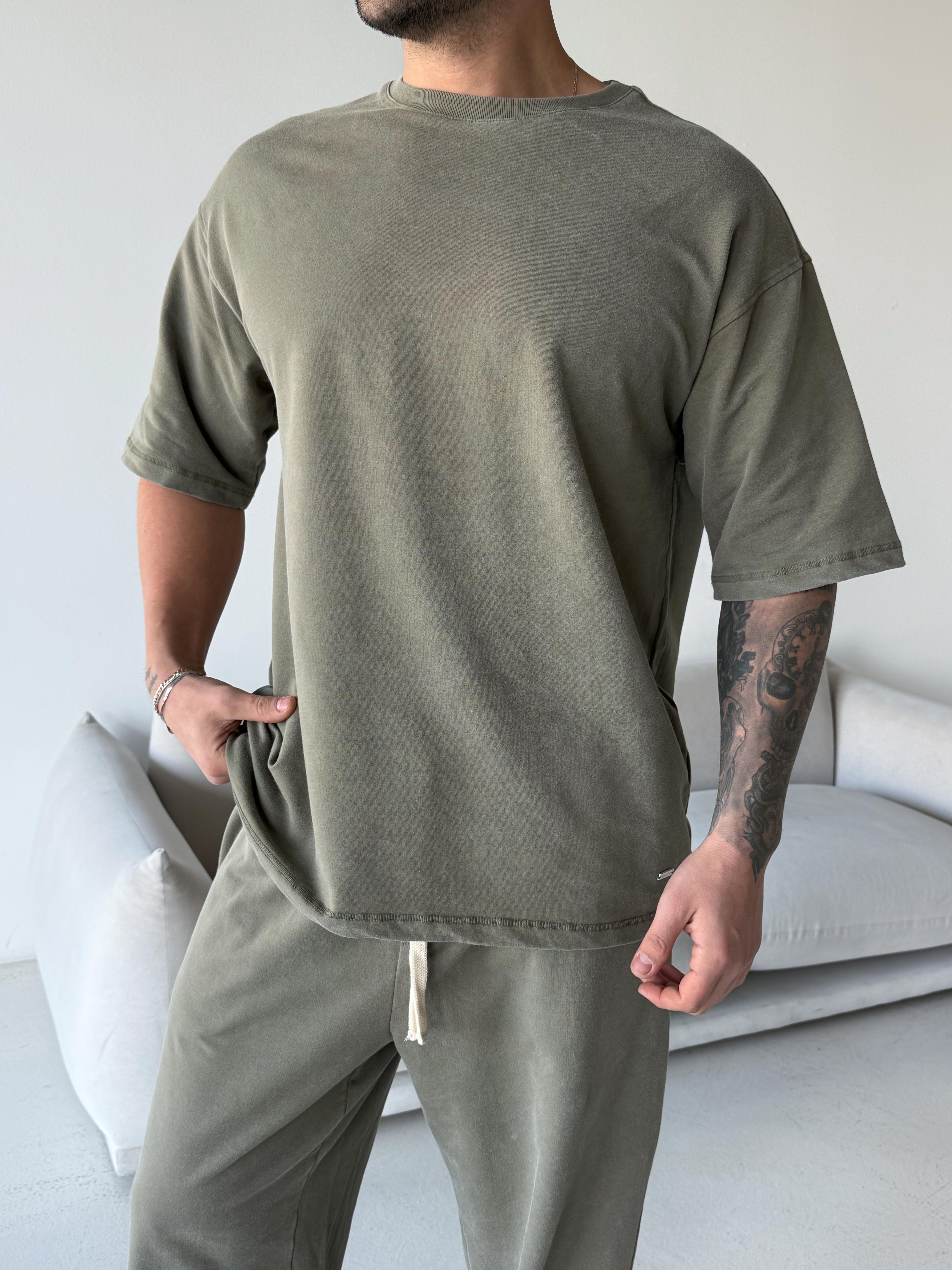Haki Yıkamalı Compak Oversize Takım BRR 30202