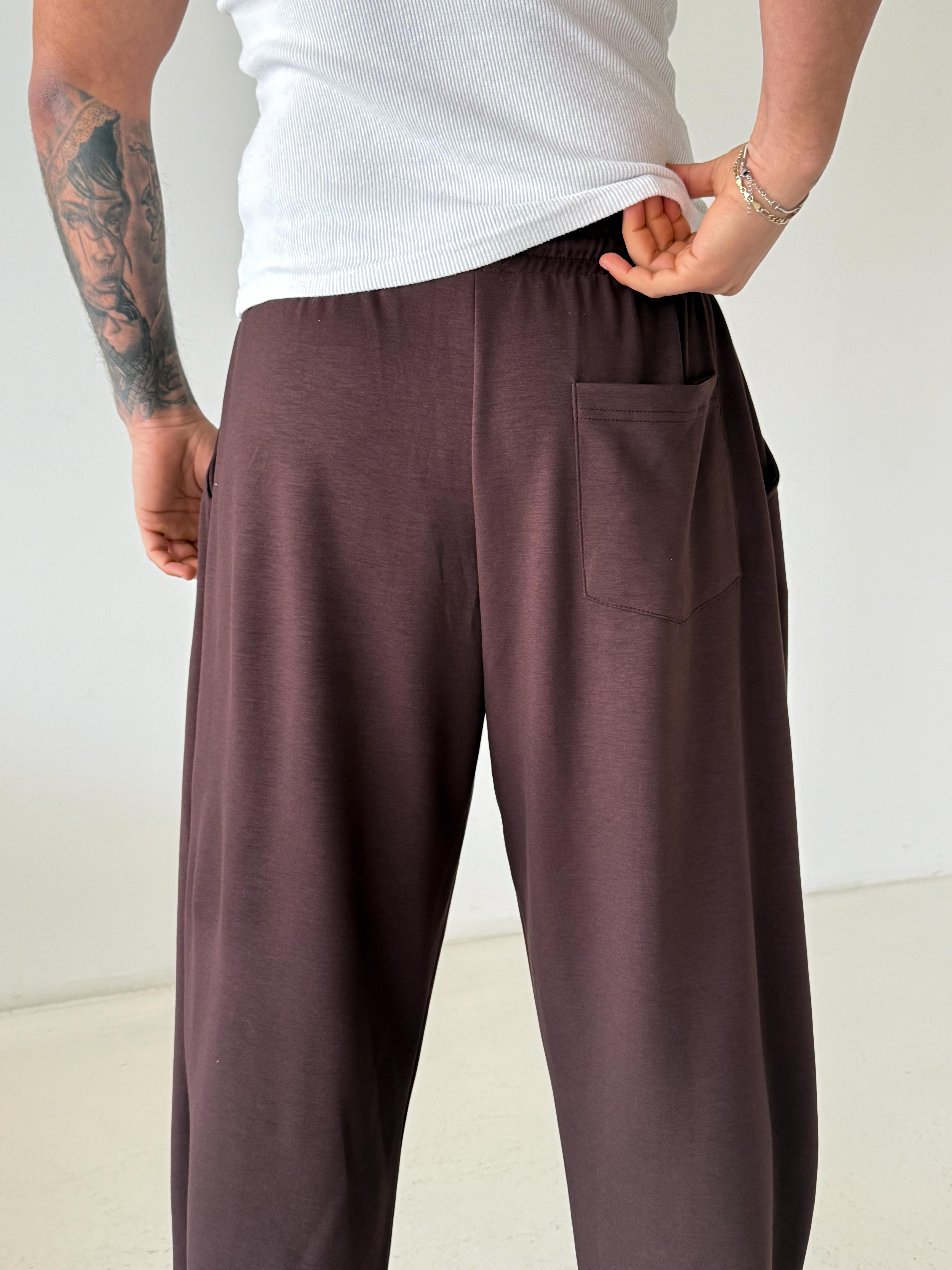 Kahve Viskon Balon Pantolon PNC 4063