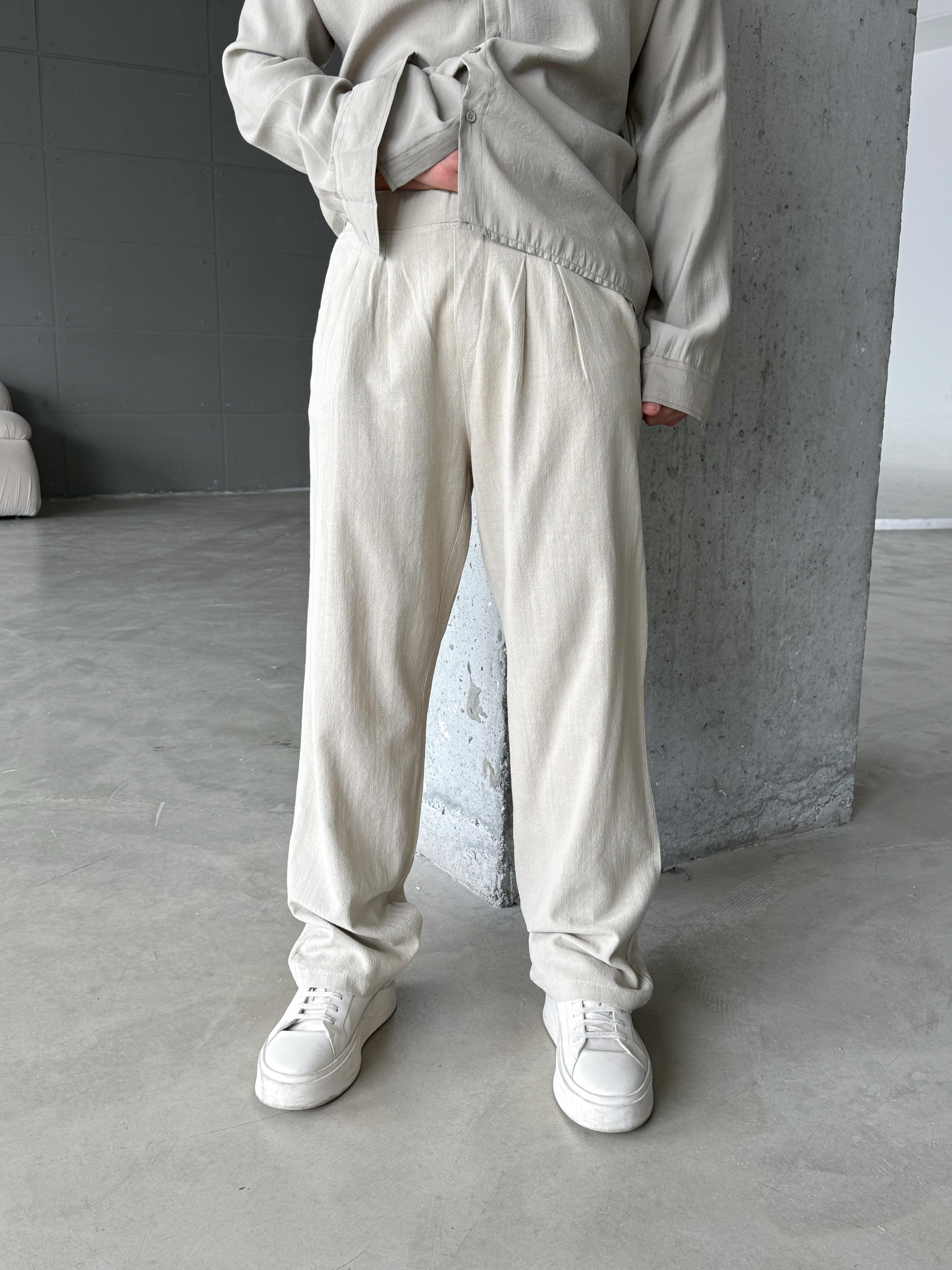 Vizon Super Baggy Ham Keten Pantolon MSS