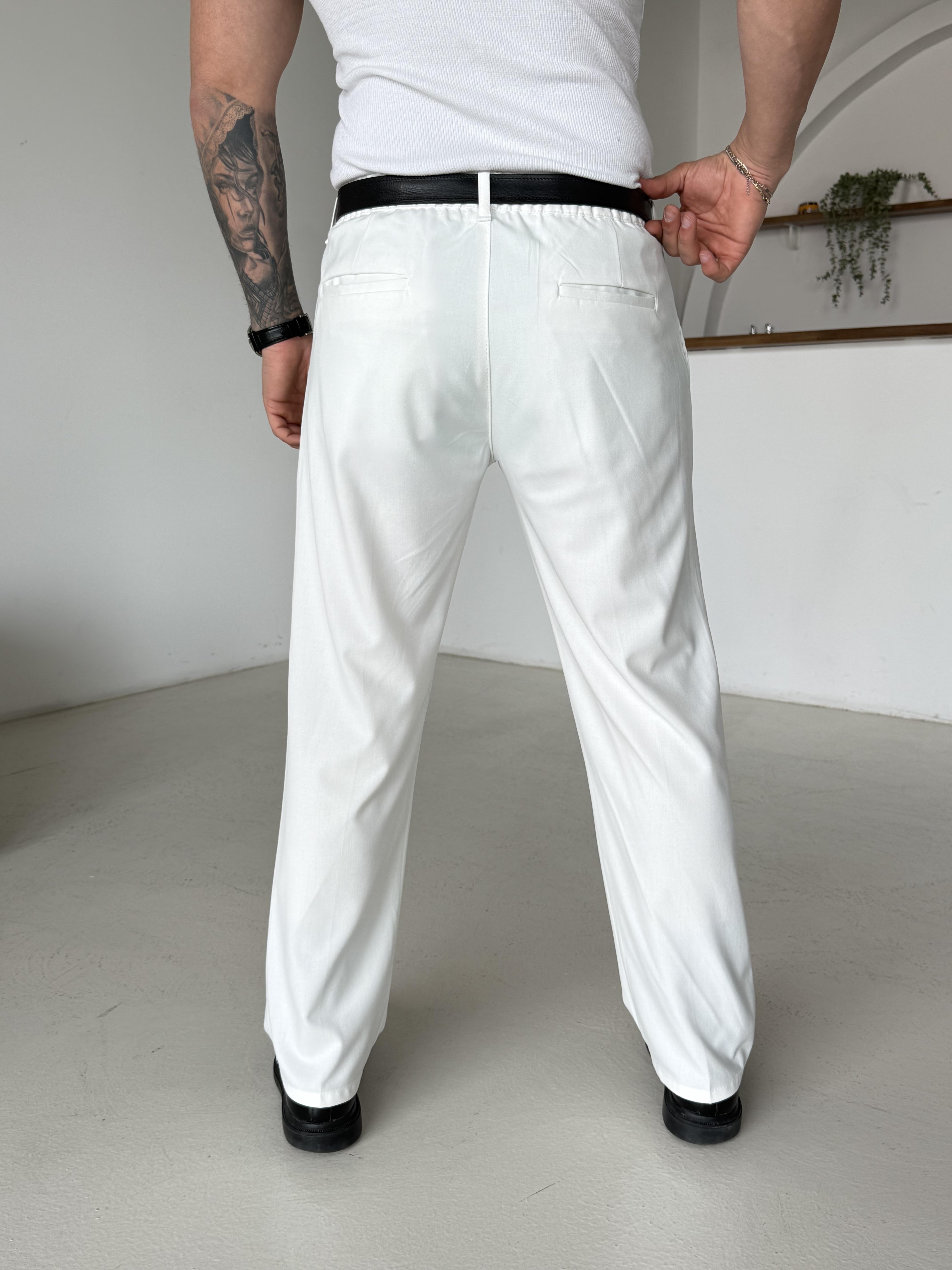 Ekru Lastikli Baggy Kumaş Pantalon SC