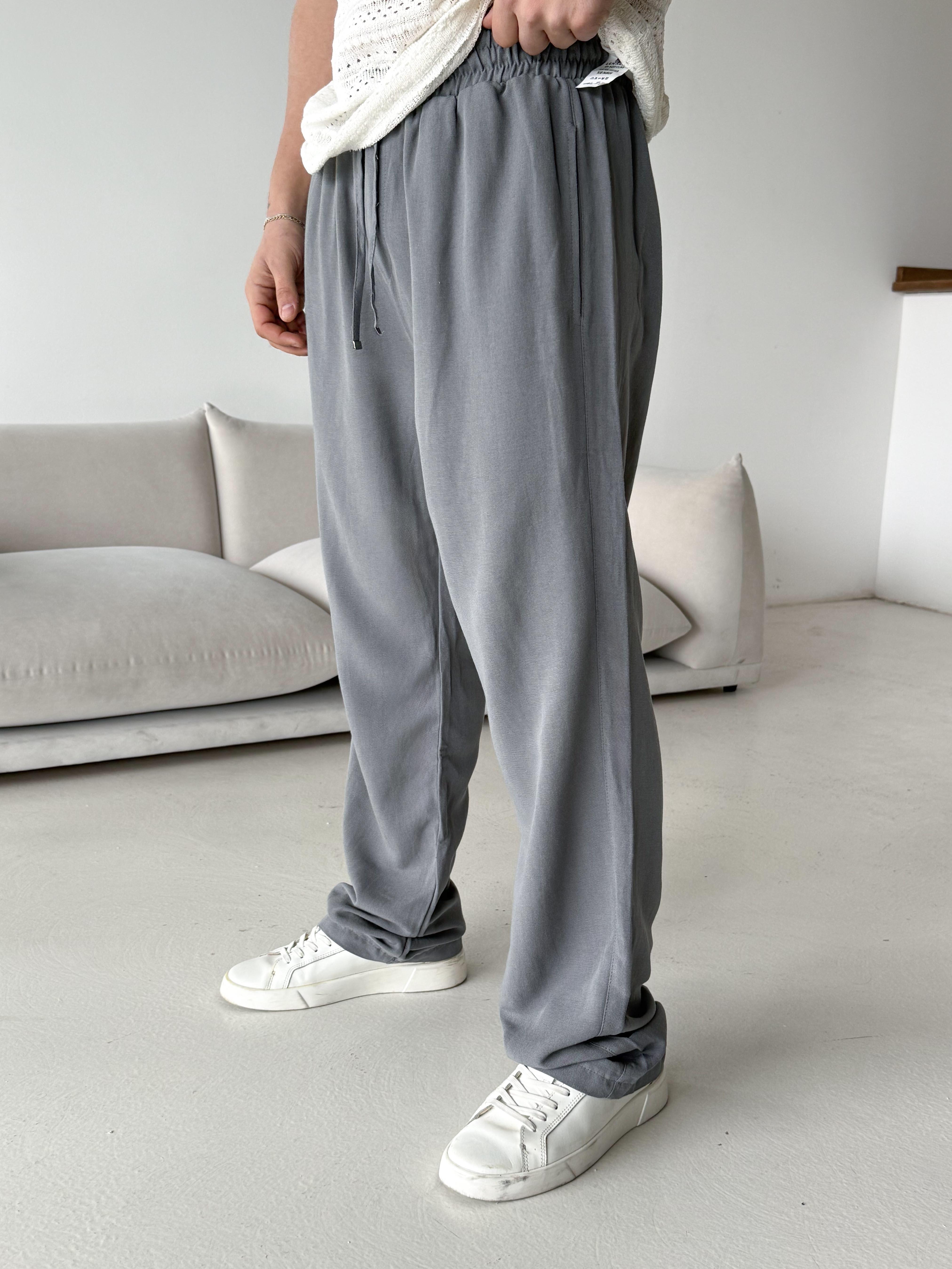 Füme Ham Keten Bol Bağcıklı Pantalon LNS 23115