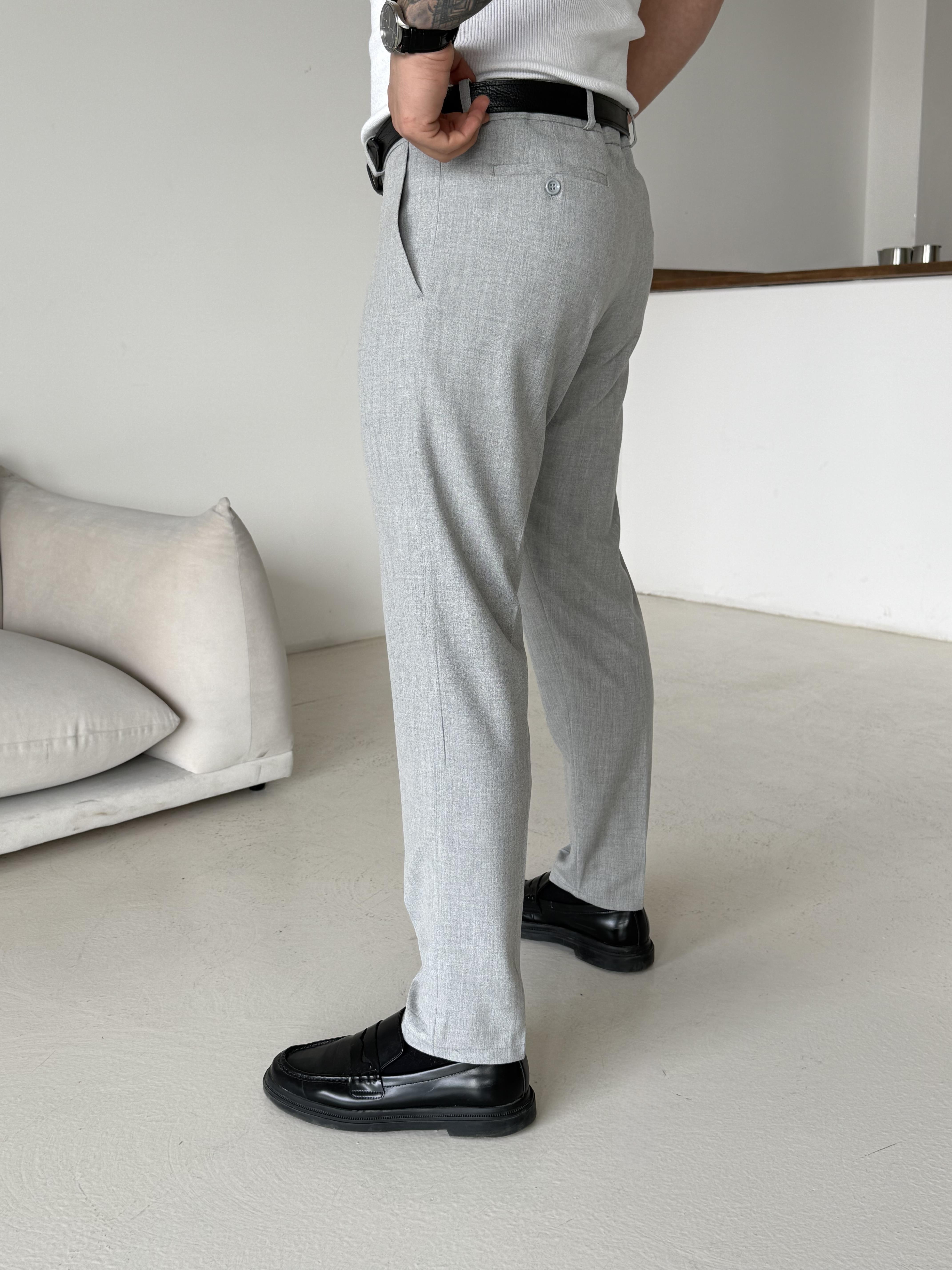 Gri Dilli Slim Fit Kumaş Pantalon SC