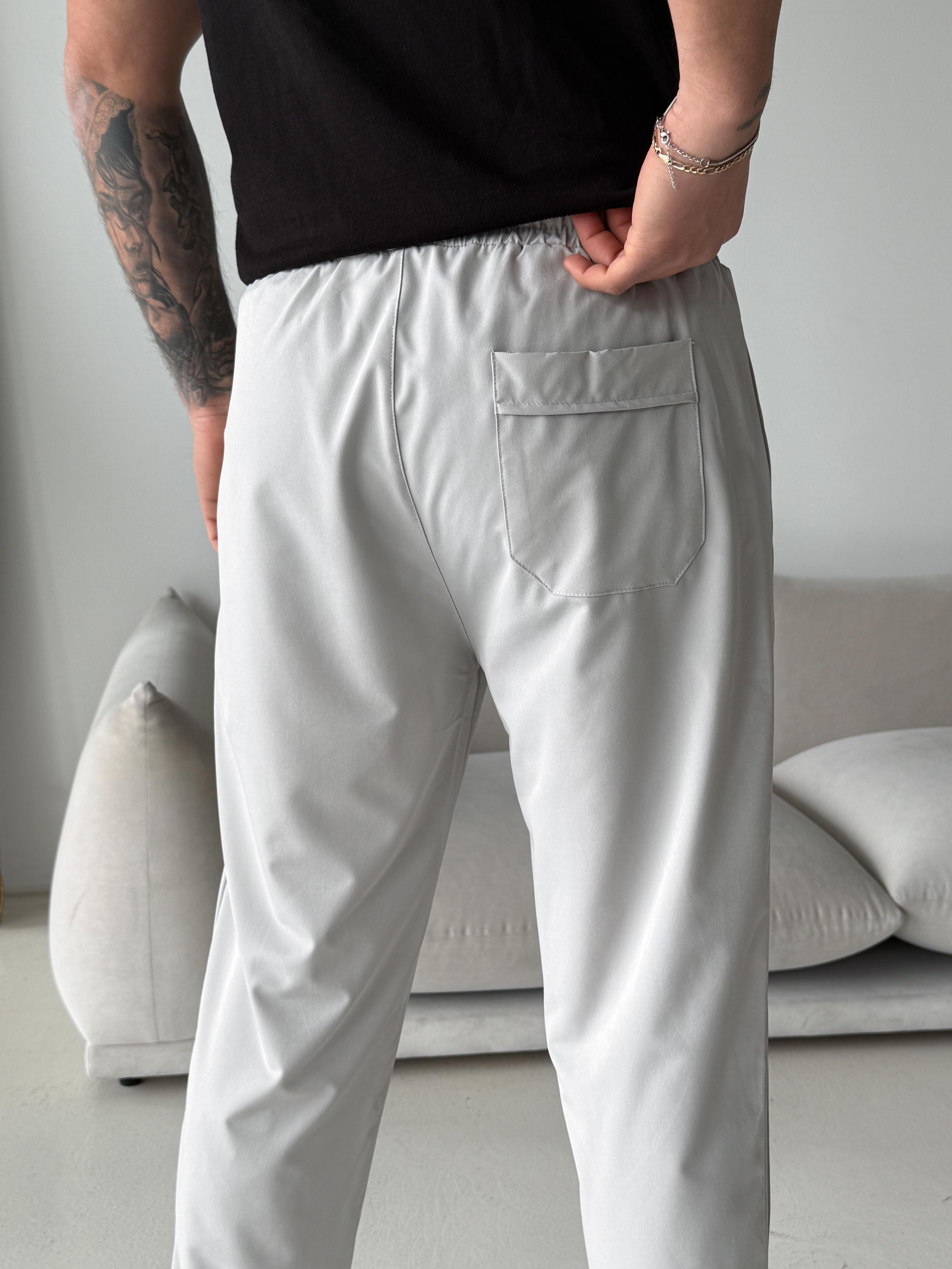 Gri Paraşüt Çimalı Regular Kumaş Pantalon 23136 LNS