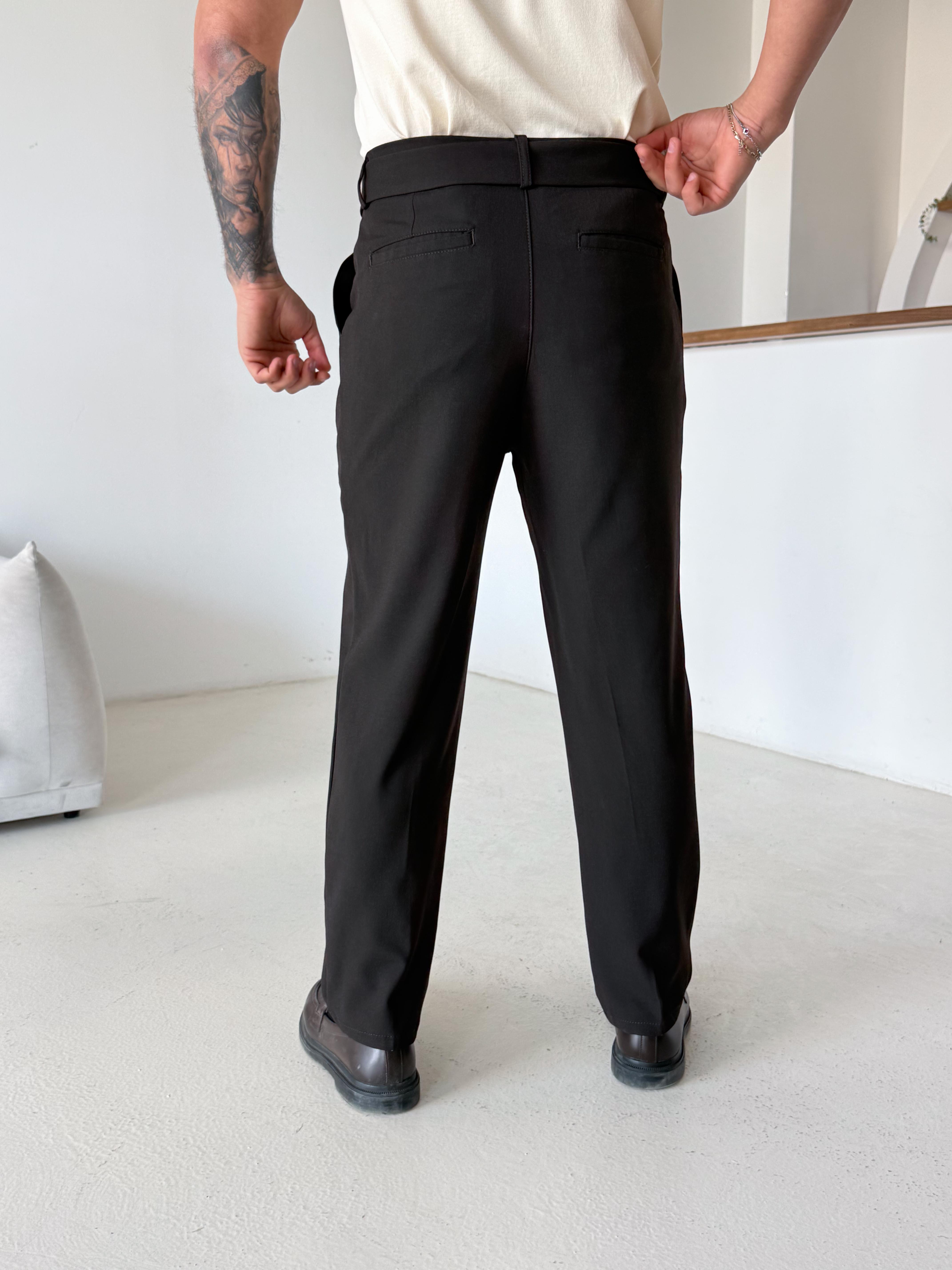 Kahve Kendi Kemerli Regular Fit Bezayağı Kumaş Pant N1344