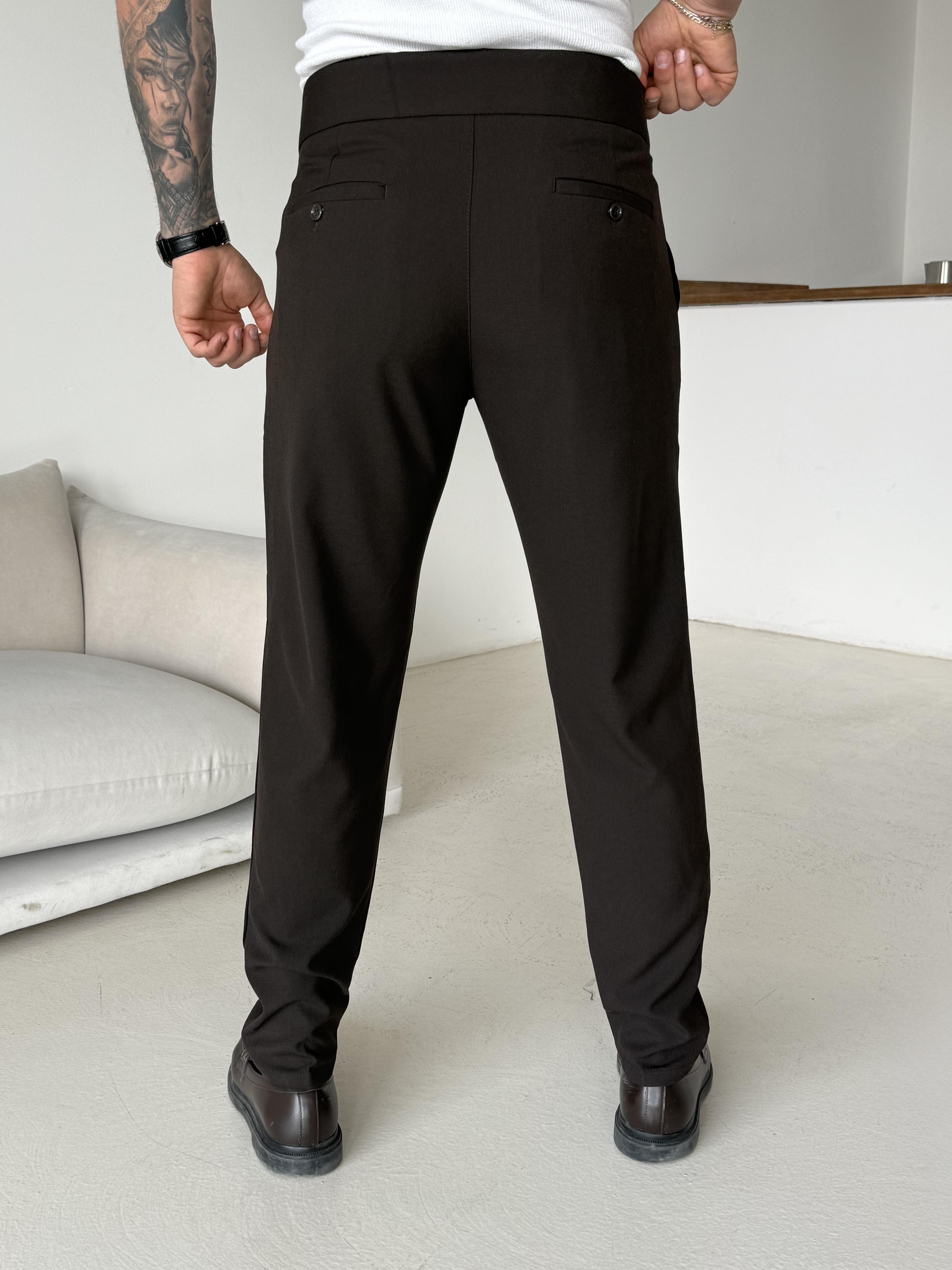 Kahve Tokalı Regular Fit Kumaş Pantalon SC