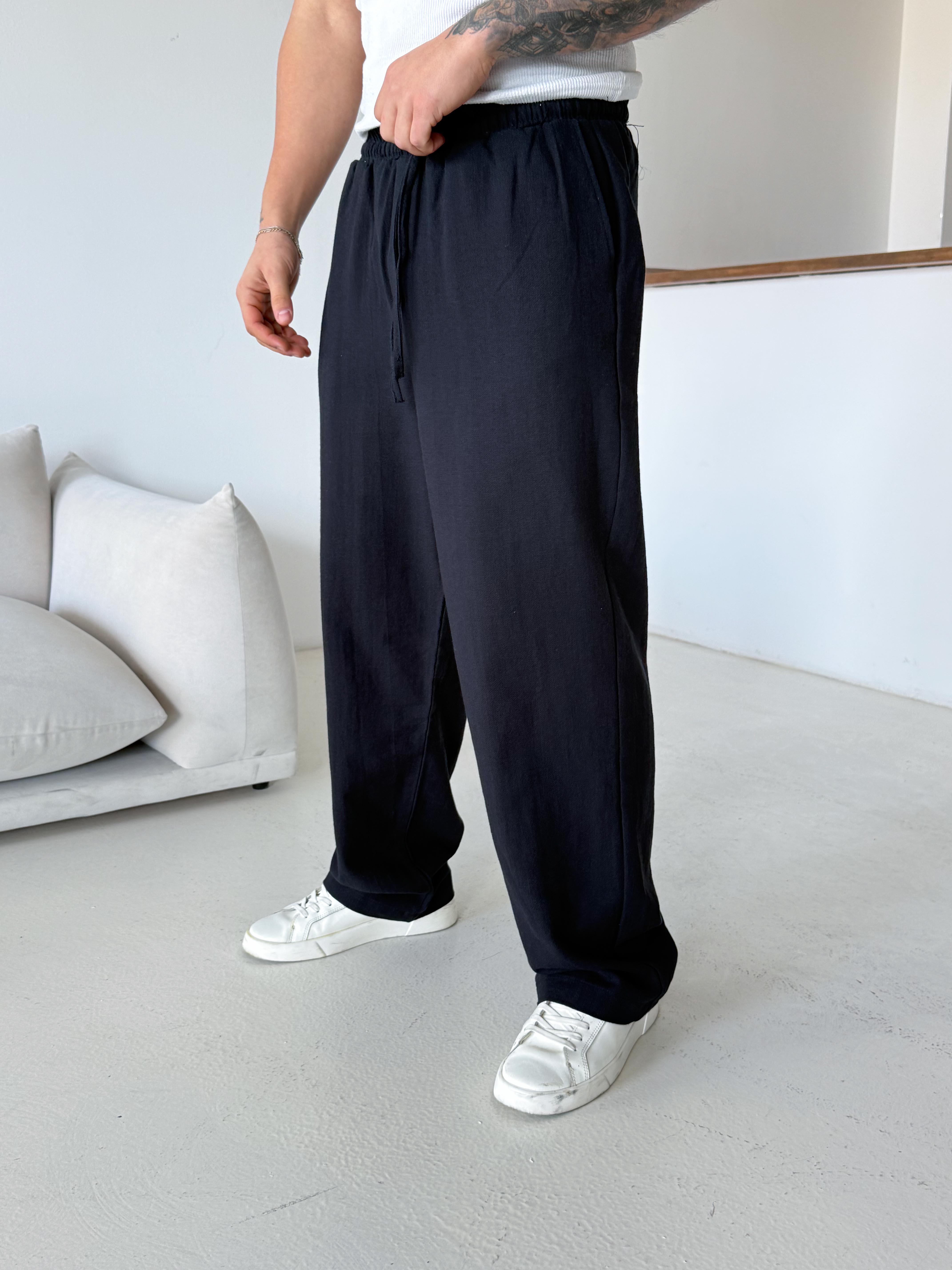 Siyah Berlin Keten Pantolon PNC4053