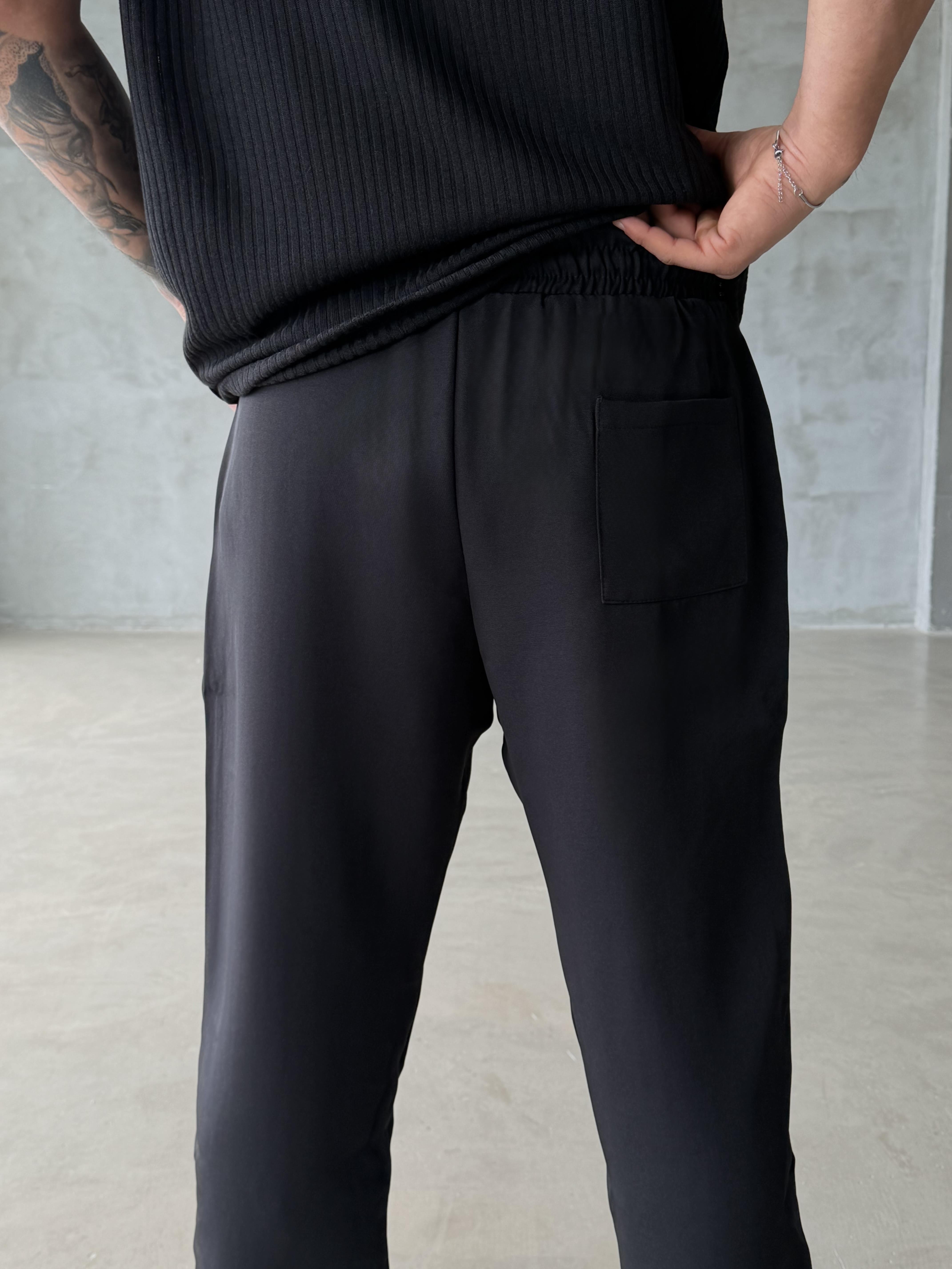 Siyah Jakar Bağcıklı Bol Pantalon JJ 319