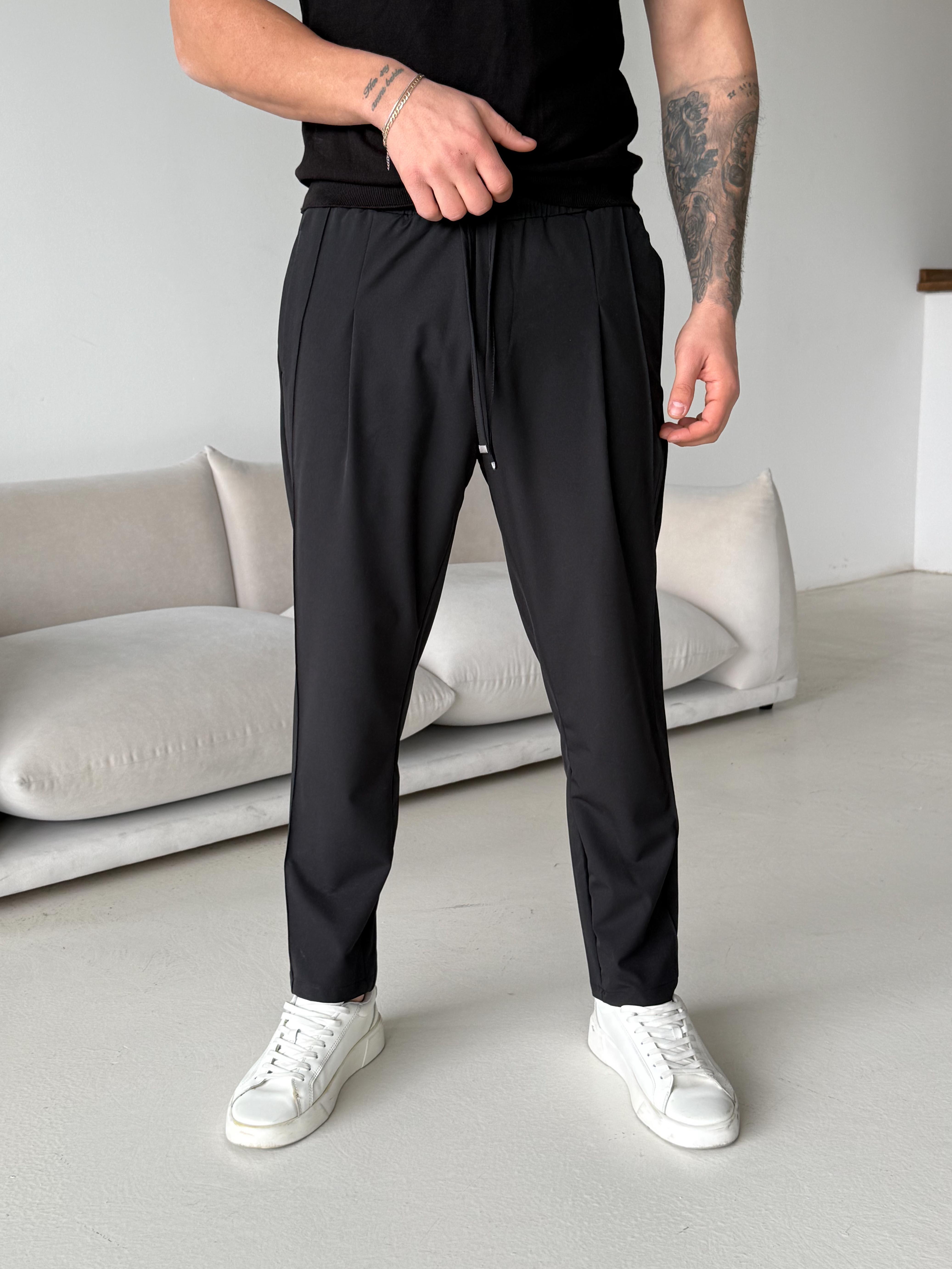 Siyah Paraşüt Çimalı Regular Kumaş Pantalon 23136 LNS