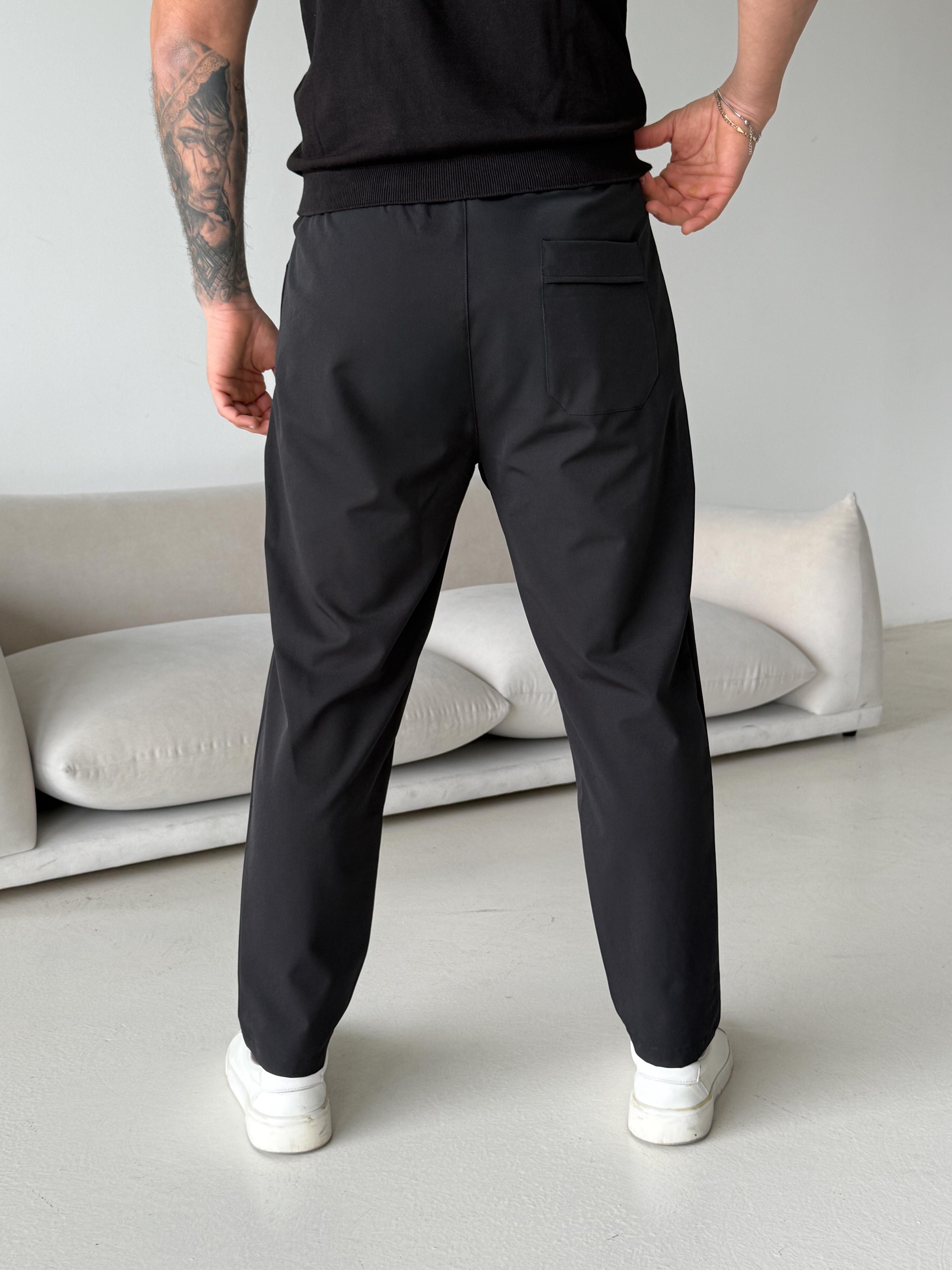 Siyah Paraşüt Çimalı Regular Kumaş Pantalon 23136 LNS
