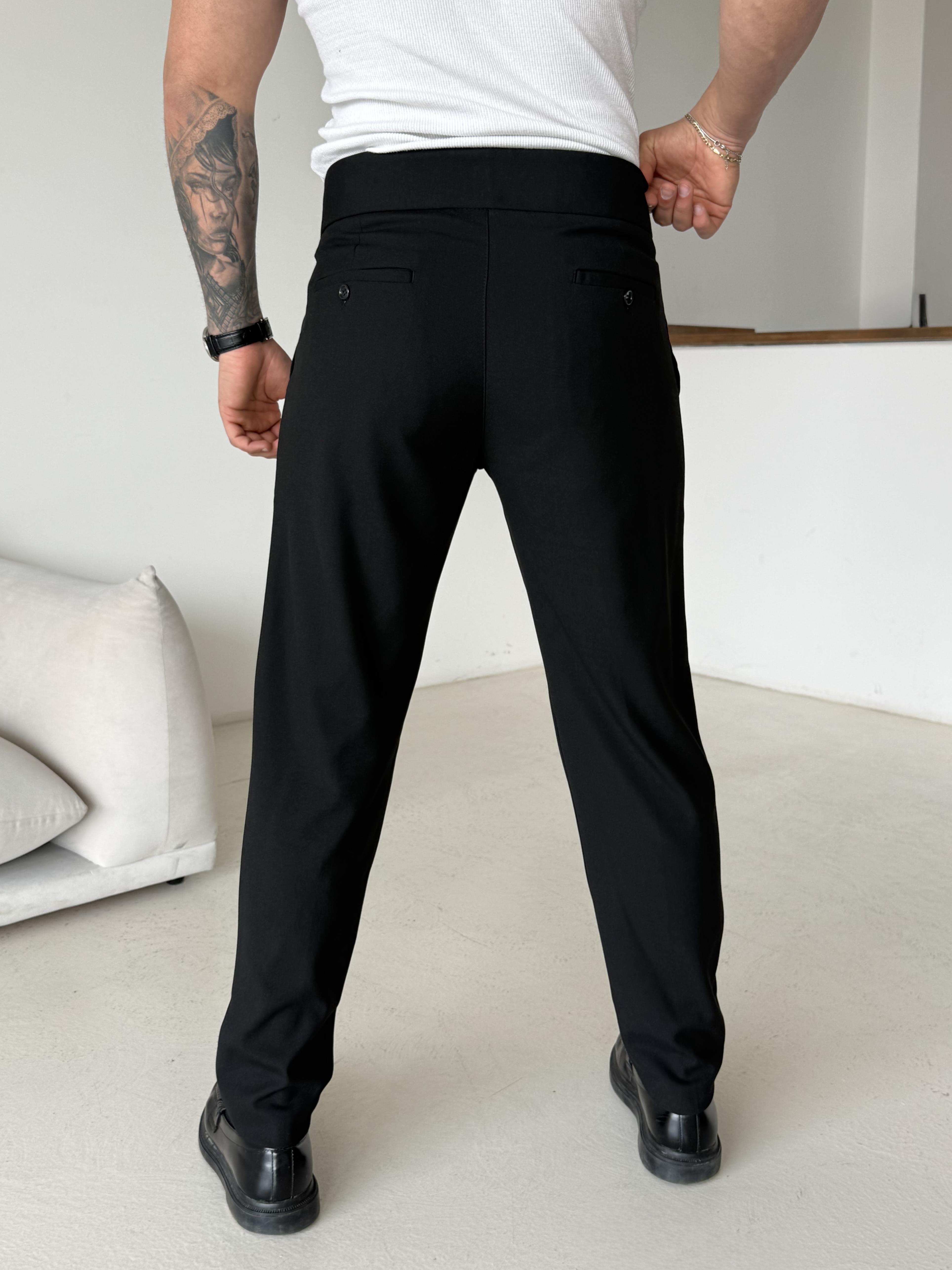 Siyah Tokalı Regular Fit Kumaş Pantalon SC