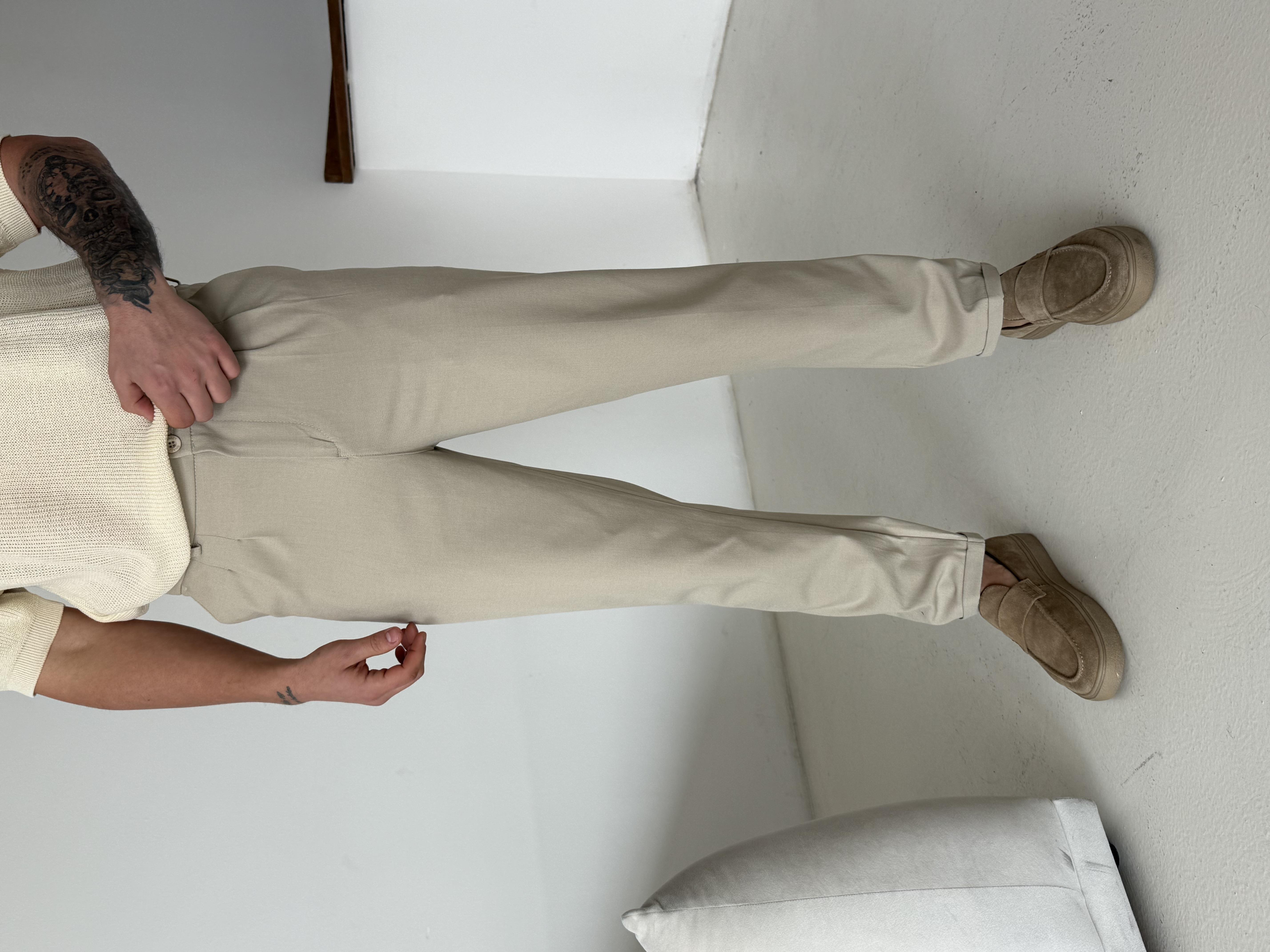 Taş Bezayağı Boyfriend Pamuk Kumaş Pantolon SNZ N1045